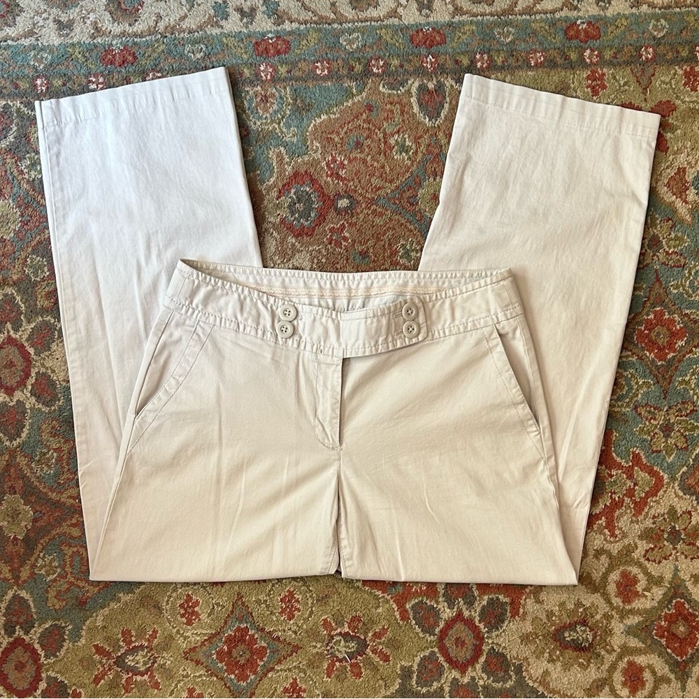 LOFT Cream Straight Leg Pants